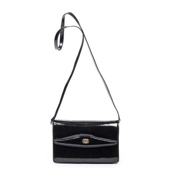 Gucci Bags Gucci Vintage Crossbody Flap In Black Patent Leather